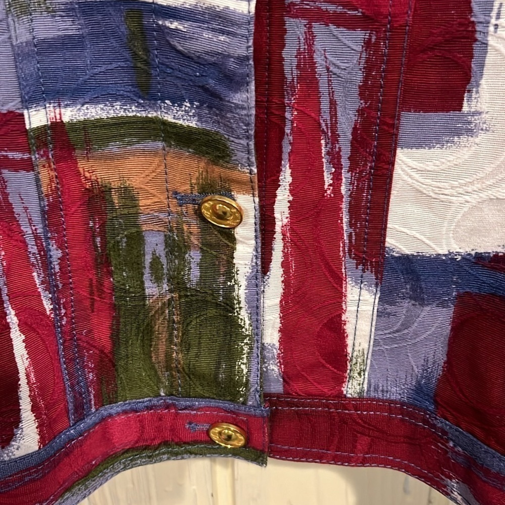 Drapers & Damons Cotton Textured Jacket Colorful Size 1X - Picture 3 of 10